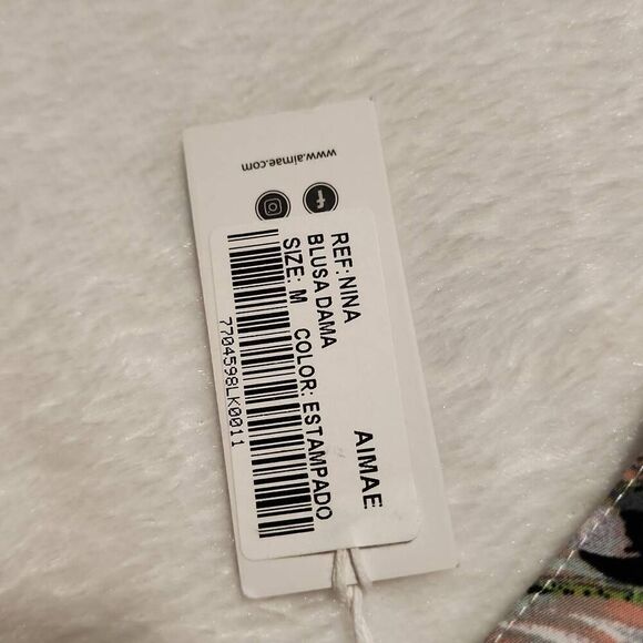 Aimae Tropical Print Ruffled Yoke Button Front Western Flair Long Sleeve Size Me - Picture 9 of 14